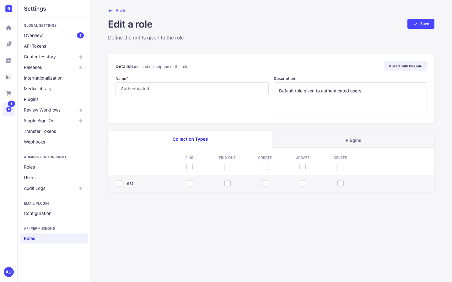Role editor